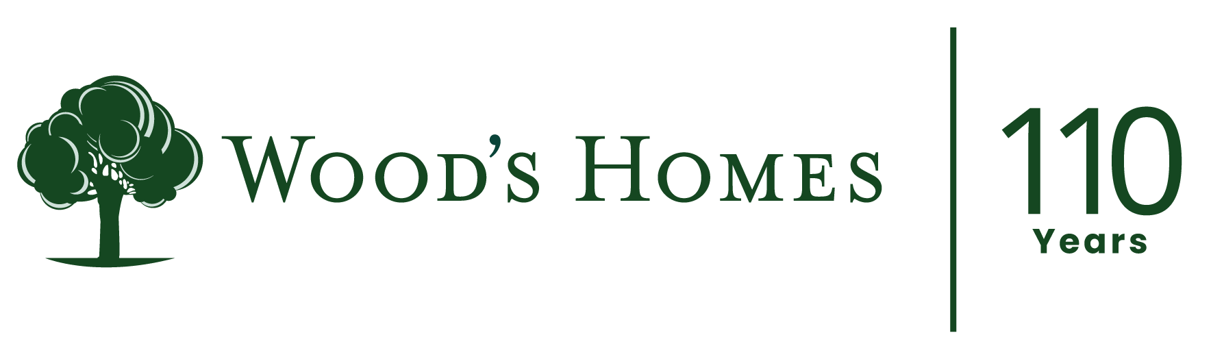 WoodsHome 110 Years logo